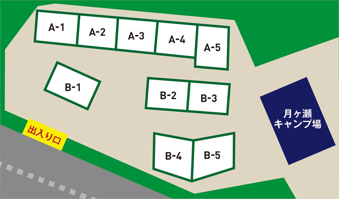月ヶ瀬キャンプ場サイトマップ